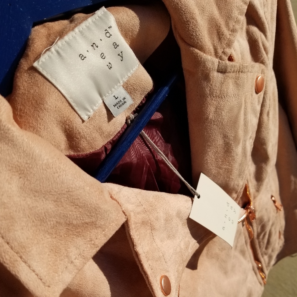 Pink suede moto jacket